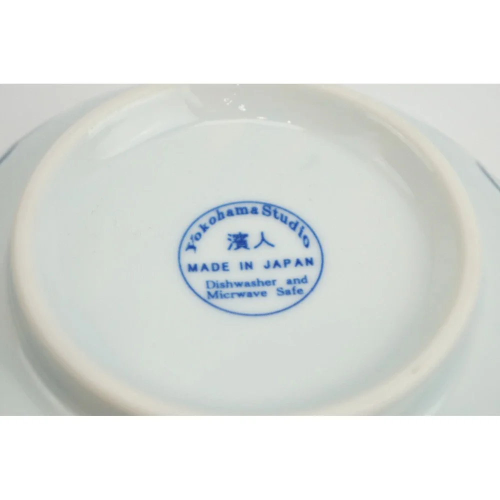 Yokohama Studio Cereal Bowls Blue White Ceramic Made in Japan Excellent